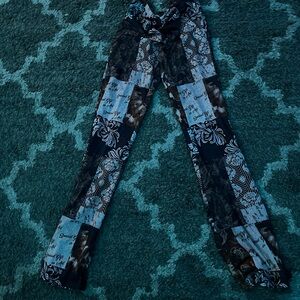 Flared patched SHEIN leggings